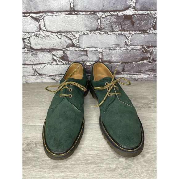 Doc Dr. Martens Green Suede Leather Oxfords Shoes Men’s Sz 10M US/43EU England